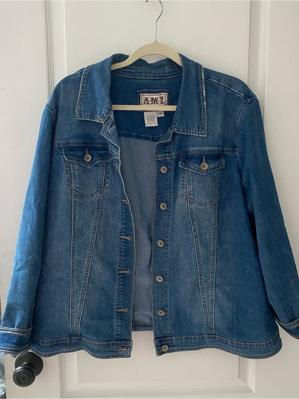 Ami Blue Denim Trucker Jacket - Women's Jean Jacket